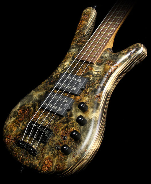 Used 2012 Warwick Custom Shop Musikmesse Limited Edition Corvette $$ Birdseye Poplar Electric Bass Guitar Black Stone Bleached