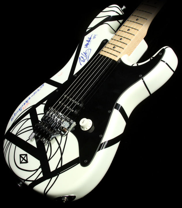 Used Charvel EVH Art Series Albuquerque 2004 Electric Guitar White with Black Stripes