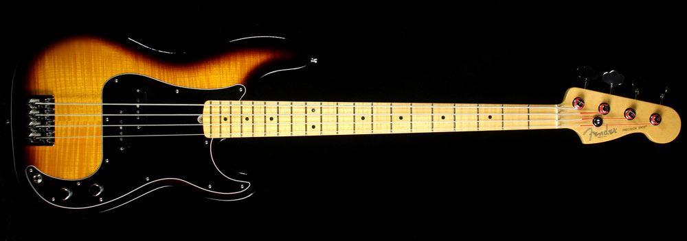 Used 2012 Fender Select Precision Bass Flame Maple Electric Bass Guitar Two-Tone Sunburst — 2
