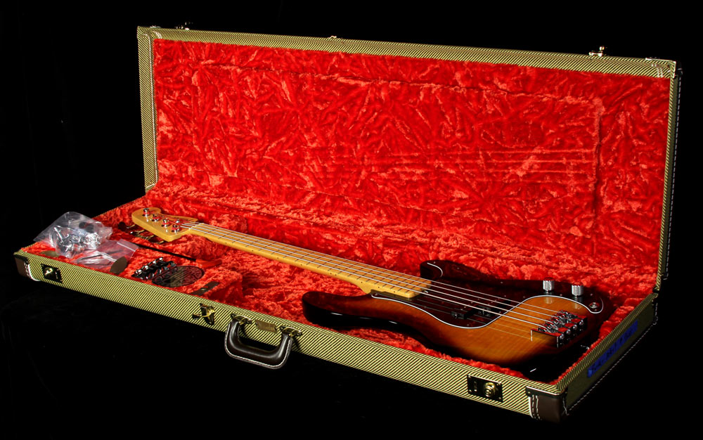 Used 2012 Fender Select Precision Bass Flame Maple Electric Bass Guitar Two-Tone Sunburst — 4