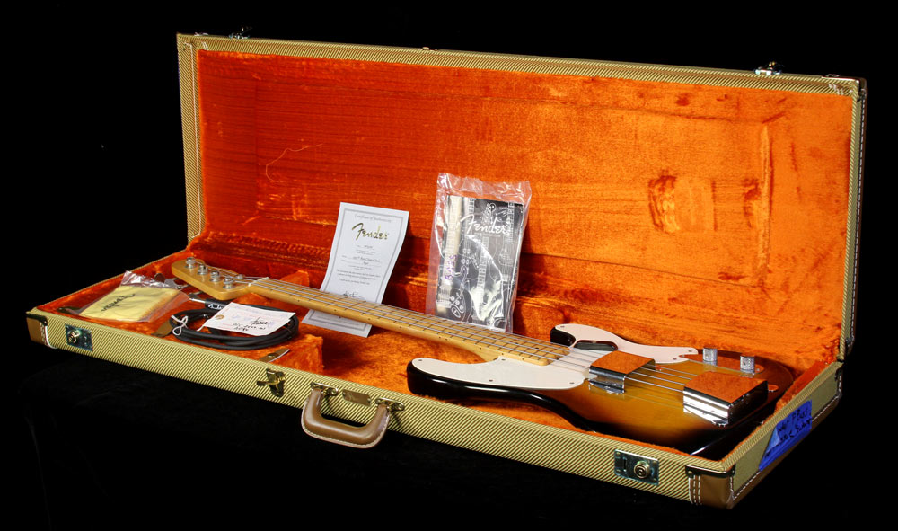 Used 2006 Fender Custom Shop Closet Classic 1955 Precision Bass Electric Bass Guitar Two-Tone Sunburst — 4