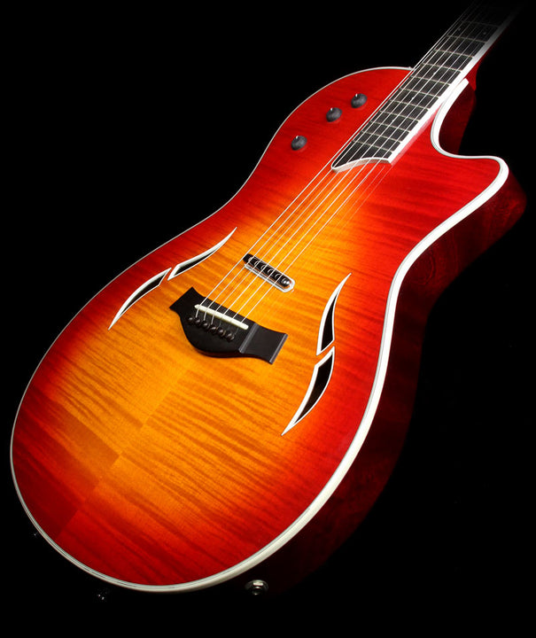 Used 2005 Taylor T5-S1 Flame Maple Acoustic Guitar Cherry Sunburst