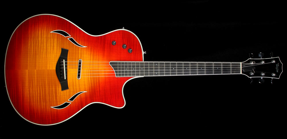 Used 2005 Taylor T5-S1 Flame Maple Acoustic Guitar Cherry Sunburst — 2