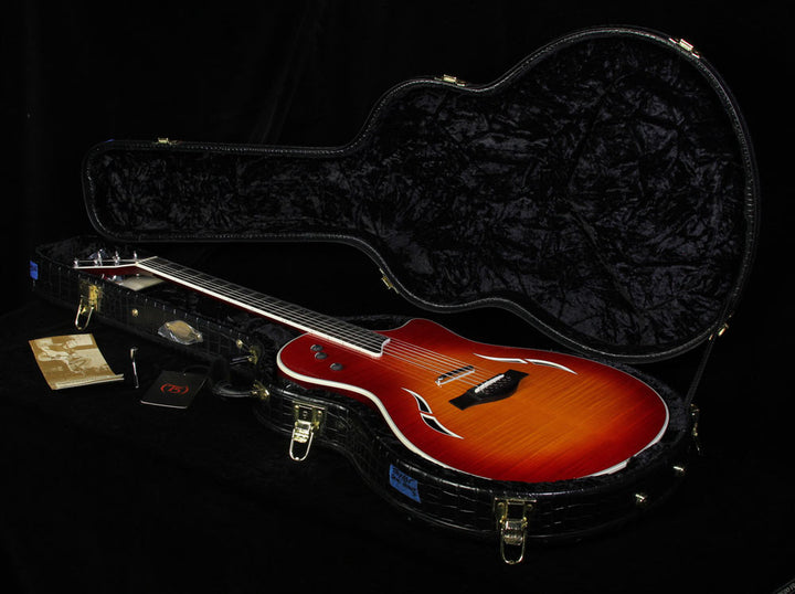Used 2005 Taylor T5-S1 Flame Maple Acoustic Guitar Cherry Sunburst