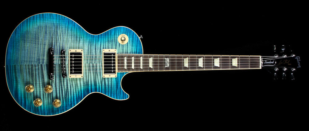 Used 2014 Gibson Les Paul Standard Plus Flame Maple Electric Guitar Ocean Water Perimeter — 2
