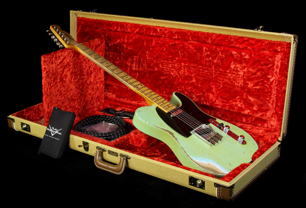 Used 2013 Fender Custom Shop John Cruz Masterbuilt '52 Tele Super Relic Electric Guitar Faded Surf Green — 4