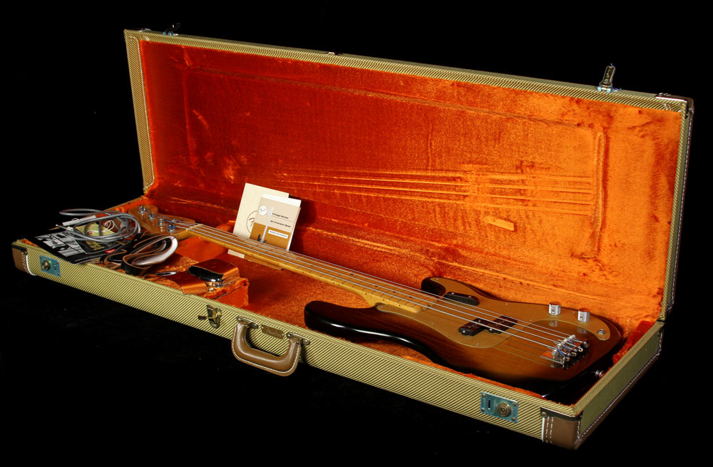 Used Fender American Vintage Series '57 Precision Bass 2-Tone Sunburst — 4