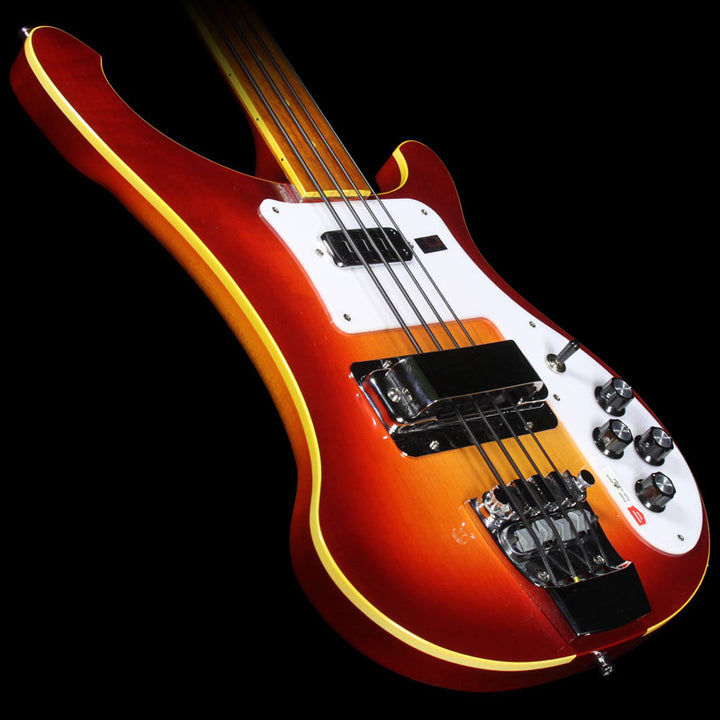 Used 2007 Rickenbacker 4003FL Fretless Color Of The Year Edition Electric Bass Guitar Amber Fireglo