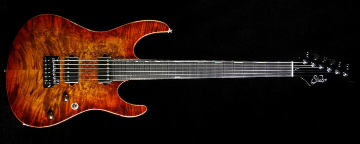 Used Suhr Modern Waterfall Burl Electric Guitar Copperhead Burst