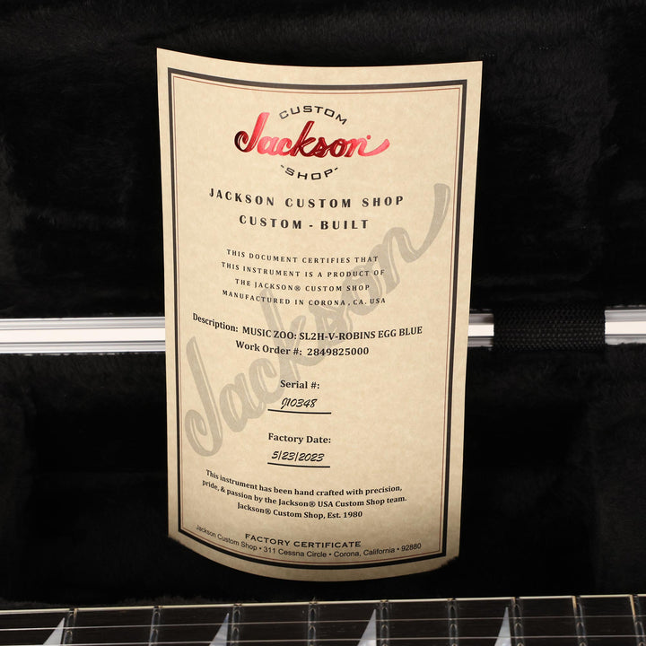 Jackson Custom Shop SL2H-V Soloist Robins Egg Blue Music Zoo Exclusive