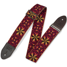 Levys M8HTV-21 2" Vintage Hootenanny Guitar Strap Red and Yellow