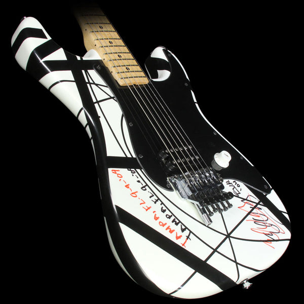 Used Charvel EVH Art Series Tampa 2004 Electric Guitar White with Black Stripes