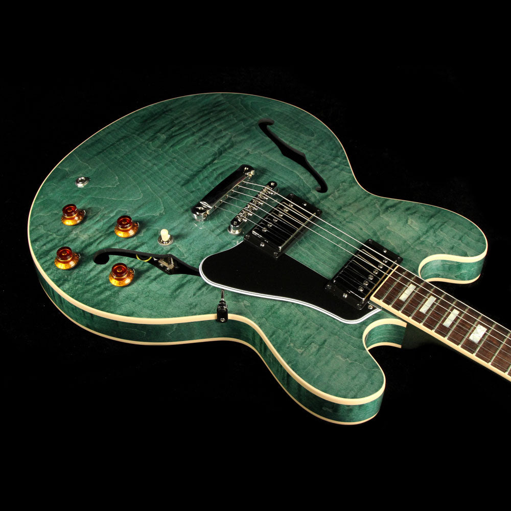 Used 2016 Gibson Memphis ES-335 Figured Electric Guitar Turquoise Stain — 7