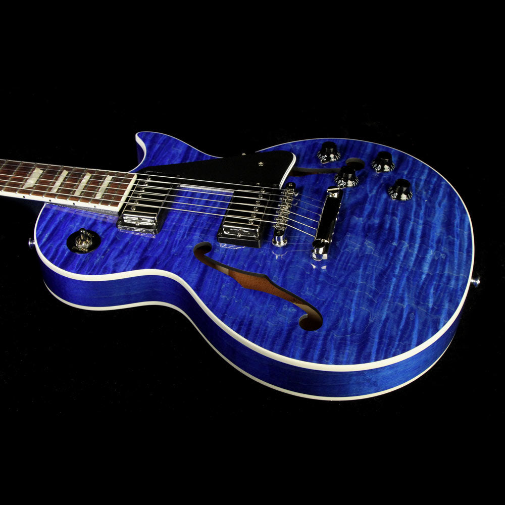 Used Gibson Memphis ES-Les Paul Electric Guitar Blue Stain — 5