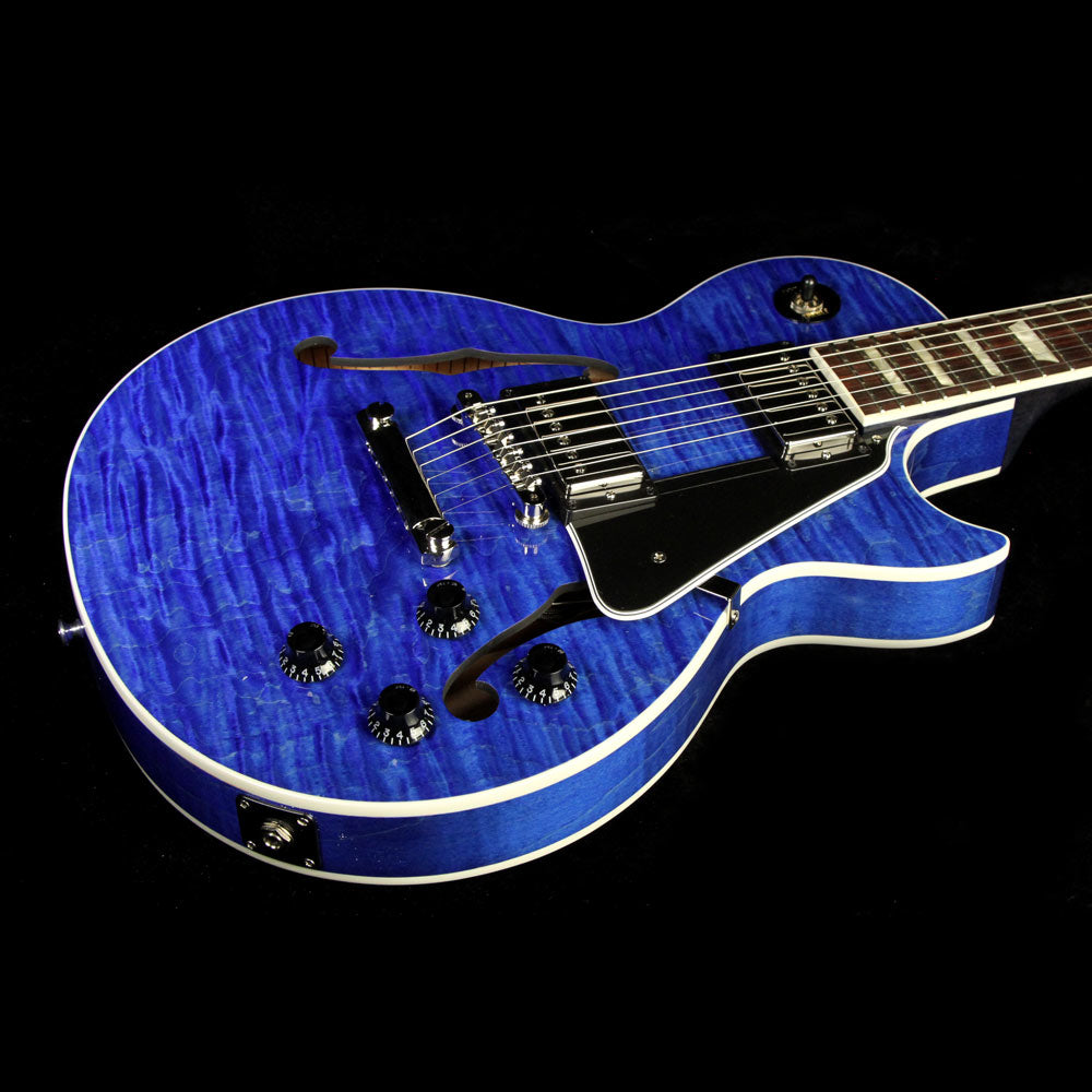 Used Gibson Memphis ES-Les Paul Electric Guitar Blue Stain — 7
