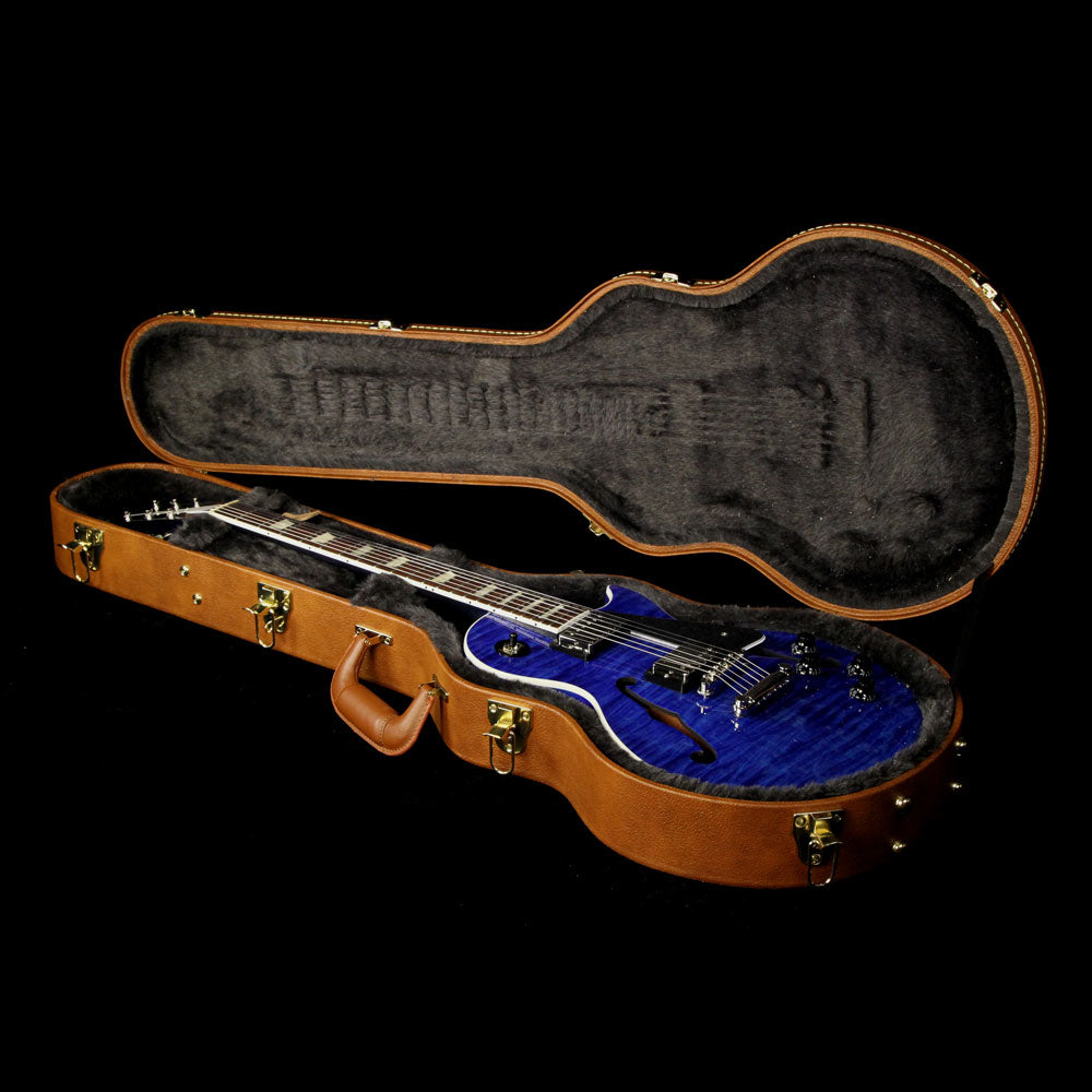 Used Gibson Memphis ES-Les Paul Electric Guitar Blue Stain — 8