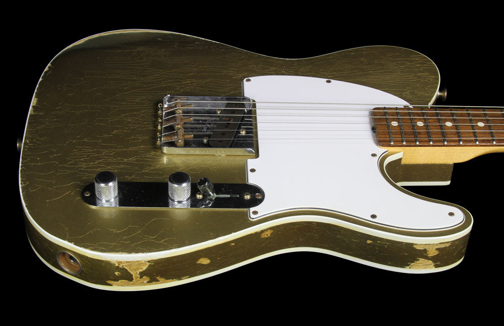 Used 2012 Fender Custom Shop '59 Esquire Relic Electric Guitar Aztec Gold — 6