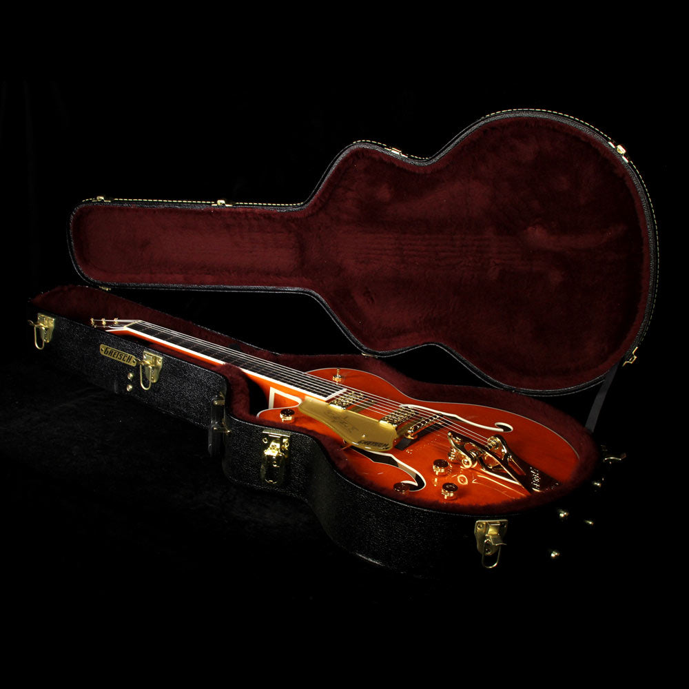 Used Gretsch G6120TLH Players Edition Nashville Left-Handed Electric Guitar Orange Stain — 5