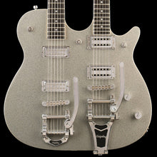 Gretsch G5566 Electromatic Jet Double Neck Baritone Electric Guitar Silver Sparkle