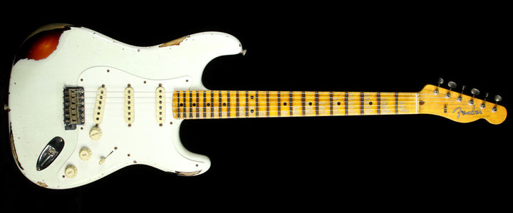 Fender Custom Shop 2016 NAMM Display 1956 Mischief Maker Stratocaster Electric Guitar Olympic White over 3-Tone Sunburst