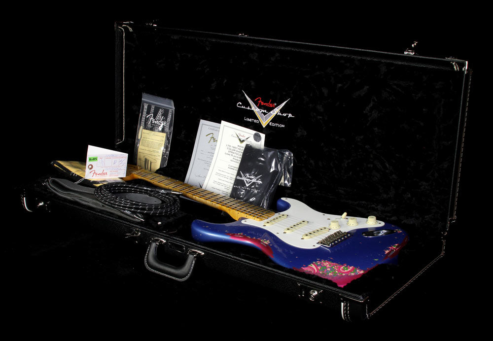 Fender Custom Shop 2016 NAMM Display 1957 Stratocaster Heavy Relic Electric Guitar Lake Placid Blue over Pink Paisley — 6