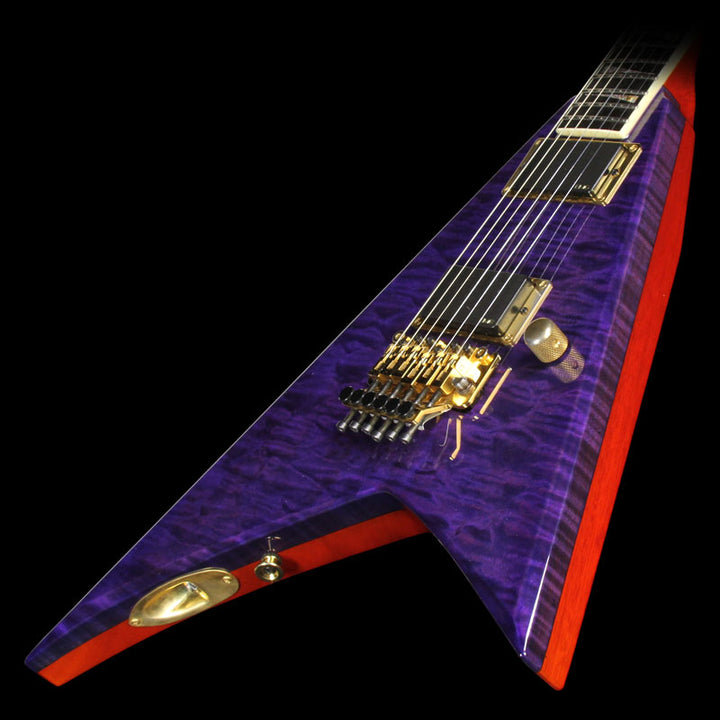 Used 2008 Jackson Custom Shop XTRR Rhoads Electric Guitar Transparent Purple with Reverse Headstock