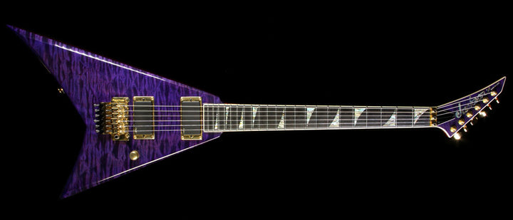 Used 2008 Jackson Custom Shop XTRR Rhoads Electric Guitar Transparent Purple with Reverse Headstock