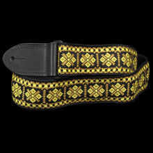 Gretsch Gold Diamonds Woven Guitar Strap Black Ends