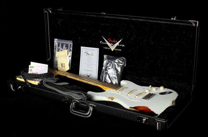 Fender Custom Shop 2016 NAMM Display 1956 Mischief Maker Stratocaster Electric Guitar Olympic White over 3-Tone Sunburst