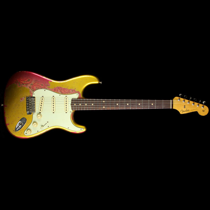 Used 2014 Fender Custom Shop Masterbuilt Jason Smith '60 Heavy Relic Stratocaster Electric Guitar Frost Gold on Pink Paisley