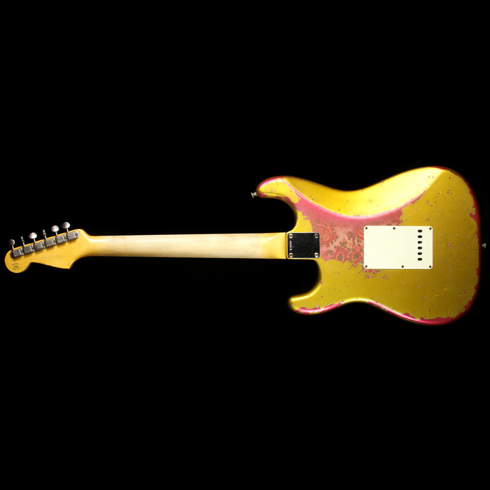 Used 2014 Fender Custom Shop Masterbuilt Jason Smith '60 Heavy Relic Stratocaster Electric Guitar Frost Gold on Pink Paisley — 3