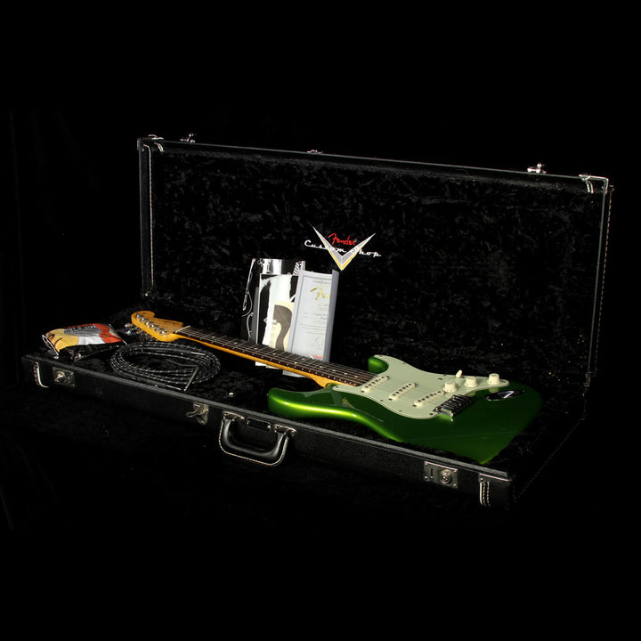 Used 2011 Fender Custom Shop Custom Deluxe Stratocaster Electric Guitar Metallic Lime Green