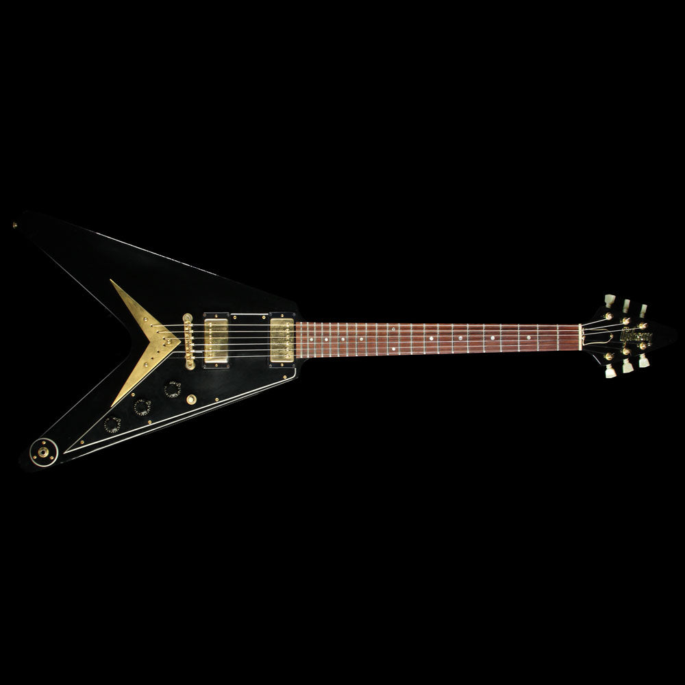 Used 1982 Gibson Heritage Series Korina Flying V Electric Guitar Black — 2