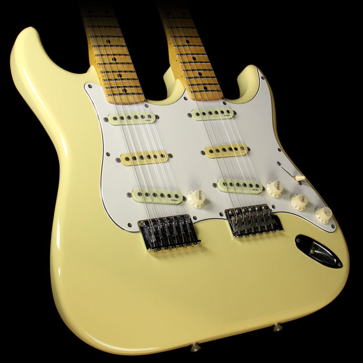 Used 1994 Fender Made in Japan Yngwie Malmsteen Double Neck Stratocaster Electric Guitar Vintage White