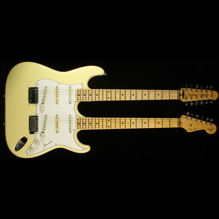 Used 1994 Fender Made in Japan Yngwie Malmsteen Double Neck Stratocaster Electric Guitar Vintage White