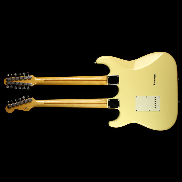 Used 1994 Fender Made in Japan Yngwie Malmsteen Double Neck Stratocaster Electric Guitar Vintage White