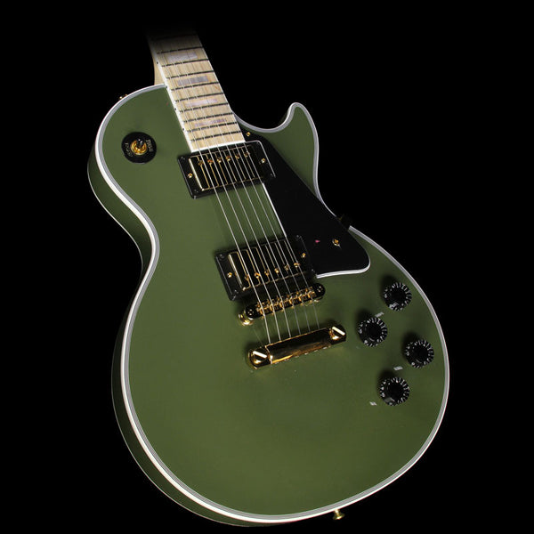 Used Gibson Custom Shop Made 2 Measure Les Paul Custom Electric Guitar Olive Green