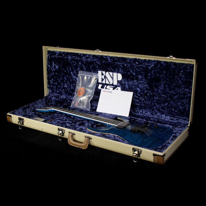 Used 2014 ESP USA Horizon Electric Guitar See-Thru Aqua