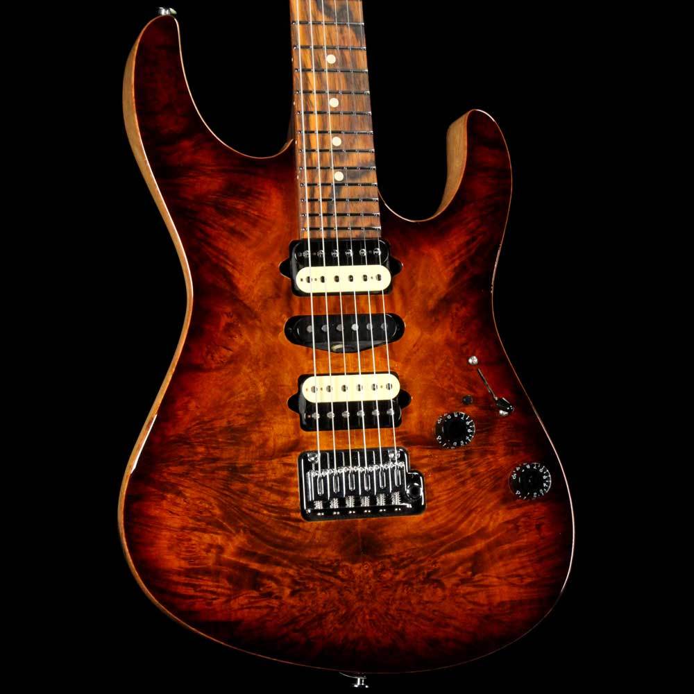 Suhr Modern Waterfall Burl and Black Limba Bengal Burst — 1