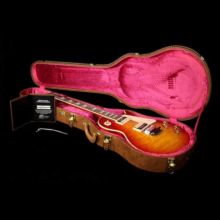 Used 2016 Gibson Custom Shop Standard Historic ContouR8 1958 Les Paul Reissue Electric Guitar Washed Cherry with Floyd Rose