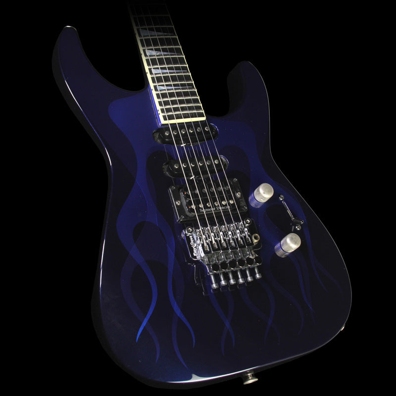 Used 1998 Jackson Custom Shop SHS1 Shannon Soloist Electric Guitar Blue Ghost Flames — 1