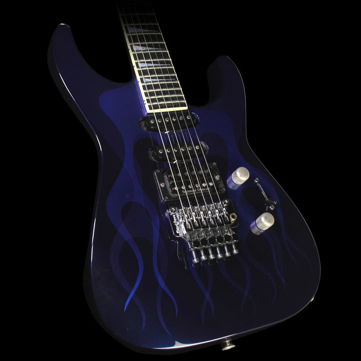 Used 1998 Jackson Custom Shop SHS1 Shannon Soloist Electric Guitar Blue Ghost Flames