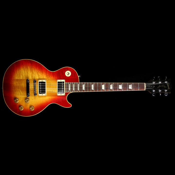 Used 1971 Gibson Les Paul Deluxe Electric Guitar Cherry Sunburst