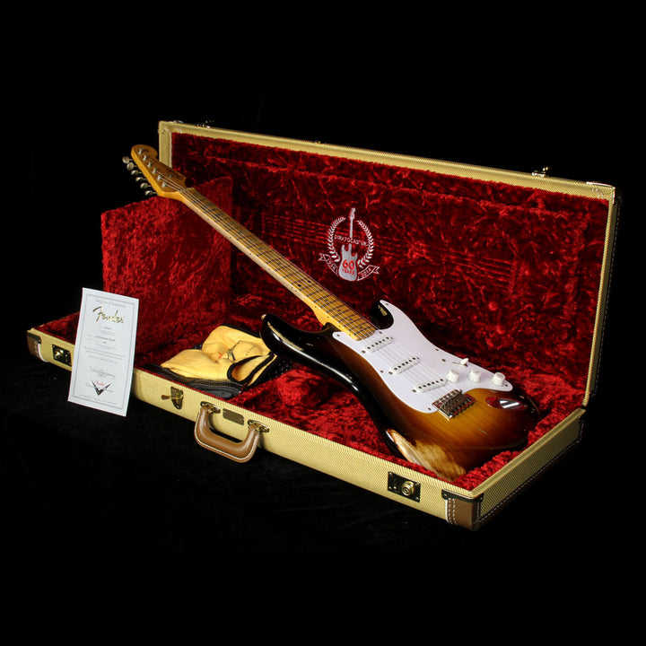 Used 2014 Fender Custom Shop 60th Anniversary 1954 Stratocaster Relic Electric Guitar 2-Tone Sunburst