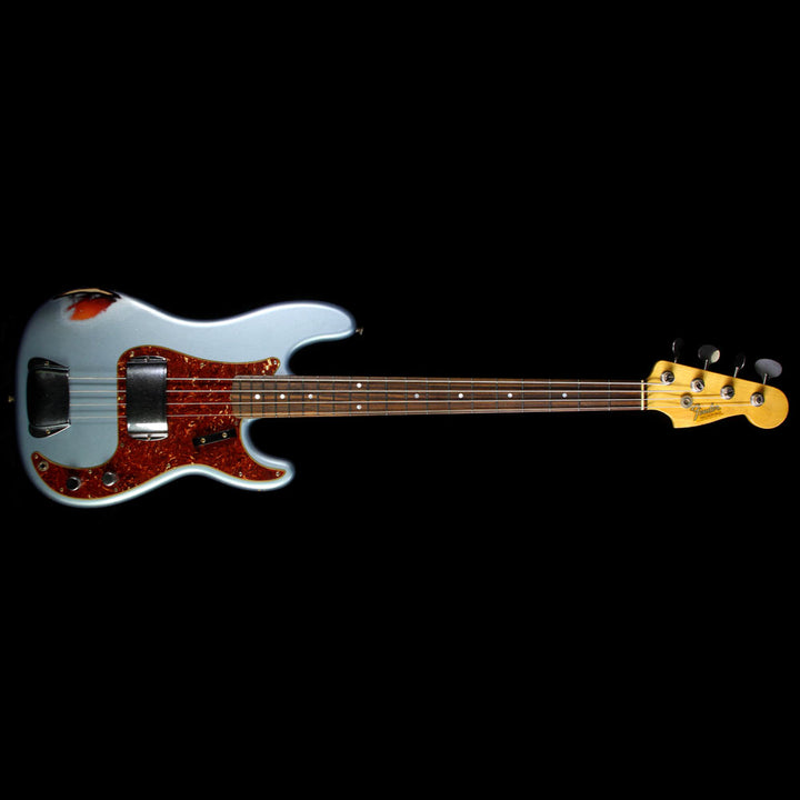 Used 2013 Fender Custom Shop 1964 Precision Bass Relic Electric Bass Ice Blue Metallic over 3-Tone Sunburst