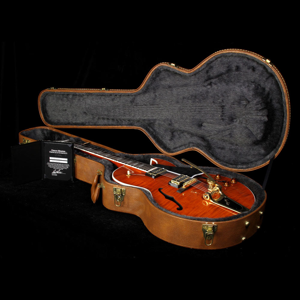 Used 2013 Gibson Memphis ES-195 Figured Electric Guitar Trans Amber — 4