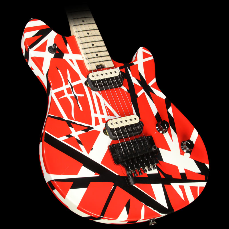Used EVH Wolfgang Special Limited Edition Electric Guitar Red Black and White Stripes — 1