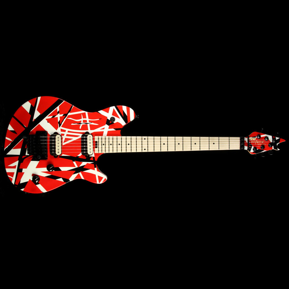 Used EVH Wolfgang Special Limited Edition Electric Guitar Red Black and White Stripes — 2
