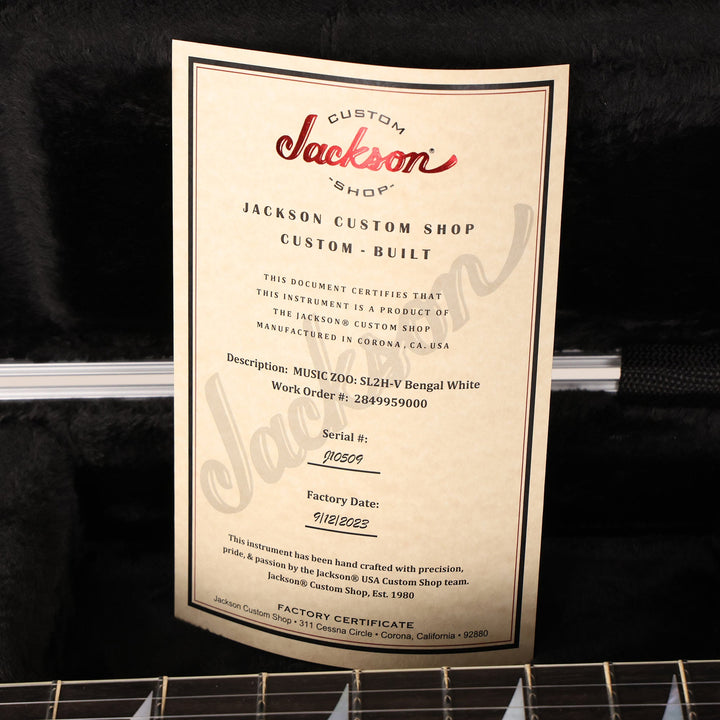 Jackson Custom Shop Exclusive SL2H-V Soloist Music Zoo Exclusive Bengal White Burst