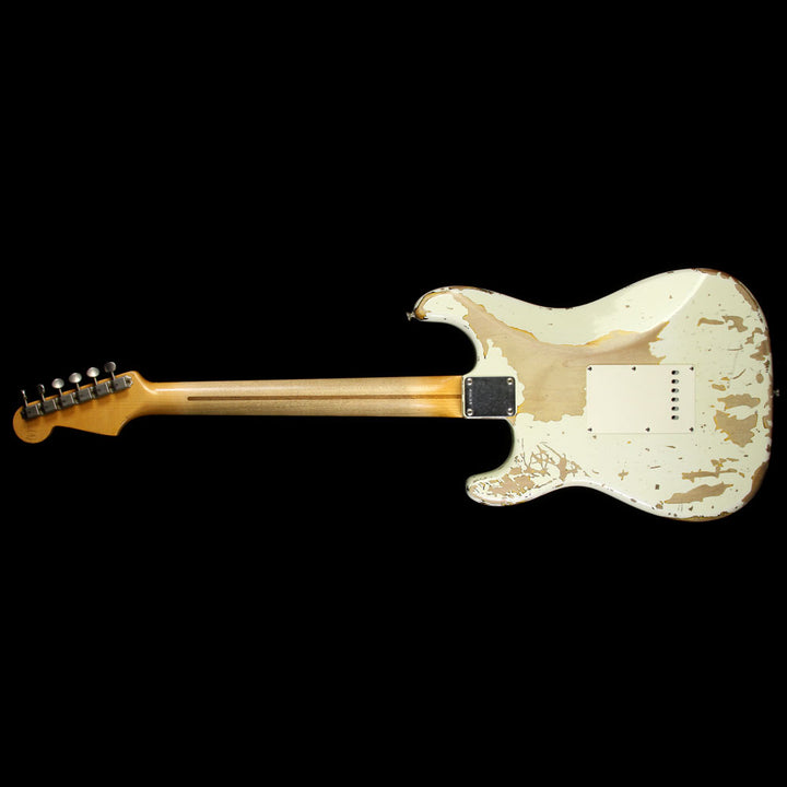 Used 2008 Fender Custom Shop Masterbuilt Jason Smith Ultimate Relic Stratocaster Electric Guitar Olympic White over 3-Tone Sunburst